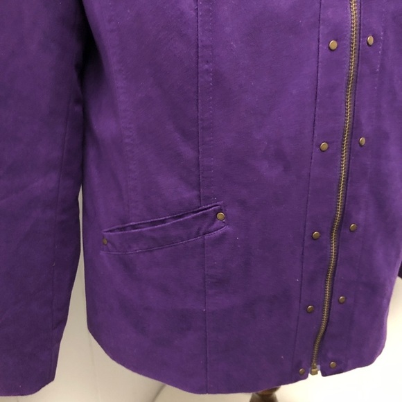 Womens Purple Faux Suede Jacket. Size 14. TanJay. Like NEW - Picture 4 of 9